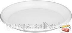 Тарелка одноразовая пластиковая Комус Бюджет, 205 мм., белая, 100 штук