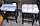Полубарный стул Камелот на металлокаркасе черный матовый/экокожа Серый мрамор, фото 3