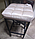 Полубарный стул Камелот на металлокаркасе черный матовый/экокожа Серый мрамор, фото 2
