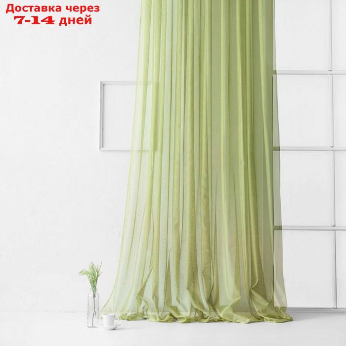 Портьера "Стори", размер 300 х 270 см, цвет зелёный - фото 1 - id-p191759608