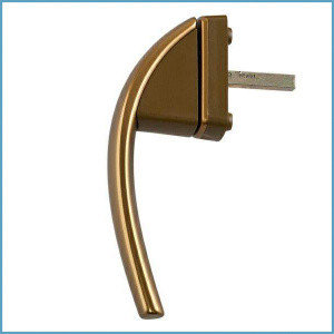 Ручка для окон из ПВХ Roto Swing (Штифт=43 мм, 45°, бронза), фото 2