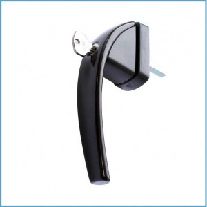 Ручка для окон из ПВХ с ключом Roto Swing (Штифт=37 мм, 90°, тёмно-коричневый) - фото 1 - id-p129964904