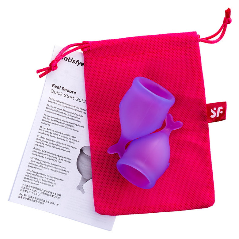 Набор менструальных чаш Satisfyer Feel Secure, лиловый - фото 3 - id-p190861781
