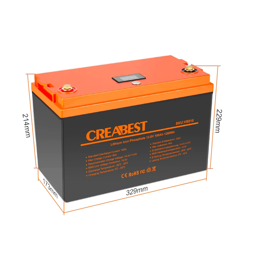 Аккумулятор Creabest LiFePO4 12,8V 100Ah с зарядным устройством на 30 Ah (Германия) - фото 4 - id-p191929913