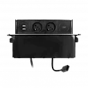 Блок розеточный встраиваемый Orno выдвижной 2xUSB Type A 5V + HDMI + 2x2P+E со шт., кабель 2m, нерж. сталь, фото 2