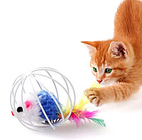 Игрушка для кошки мышь в шарике SiPL