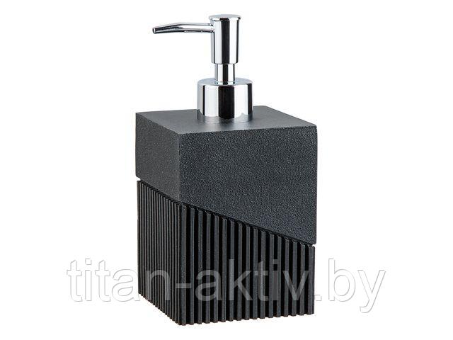 Диспенсер (дозатор) для мыла ELEMENT, черный, PERFECTO LINEA (Композитный материал: полирезин под на