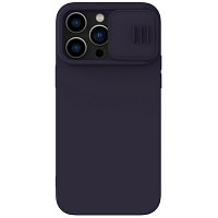 Силиконовая накладка с пластиной Magsafe Nillkin CamShield Silky Magnetic Silicone Case Темно-фиолетовый для