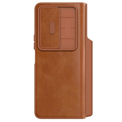Кожаный чехол Nillkin Qin Pro Plain Leather Case Коричневый для Samsung Galaxy Z Fold 4 - фото 2 - id-p191947681