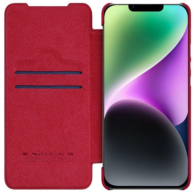 Кожаный чехол Nillkin Qin Pro Leather Case Красный для Apple iPhone 14 Plus - фото 3 - id-p191947689