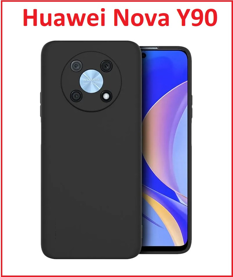 Чехол-накладка для Huawei Nova Y90 (силикон) черный с защитой камеры - фото 2 - id-p189646148