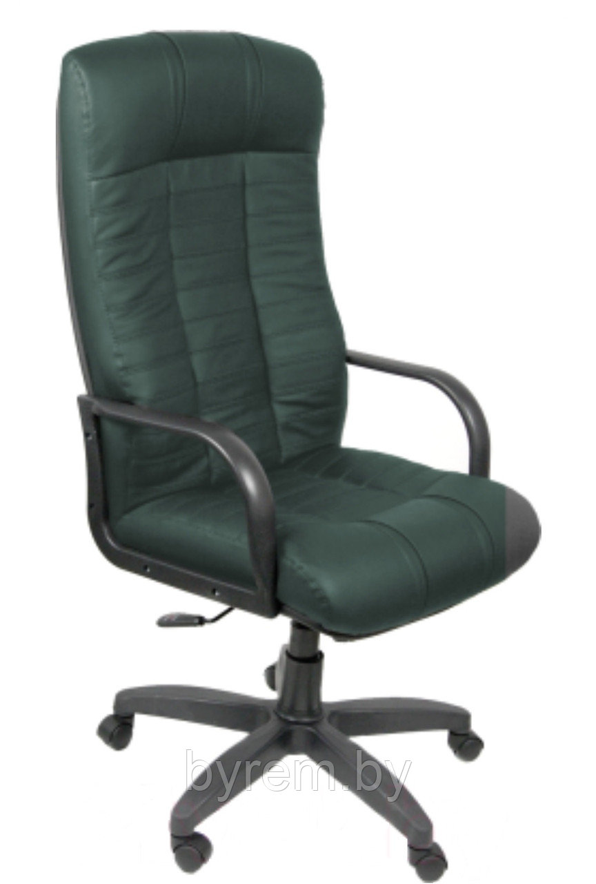 Кресло офисное Деловая обстановка Атлант Стандарт кожа Люкс (зеленый)