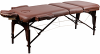 Массажный стол Atlas Sport 70 см XXL PRO (с memory foam) складной 3-с деревянный (коричнев
