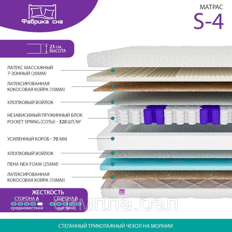 Матрас Фабрика Сна S-4 - фото 2 - id-p98159932