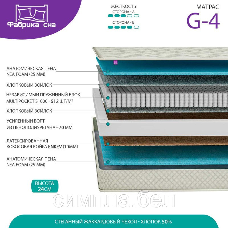 Матрас Фабрика Сна G-4 - фото 2 - id-p98248759