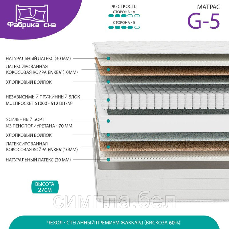 Матрас Фабрика Сна G-5 - фото 2 - id-p98259763