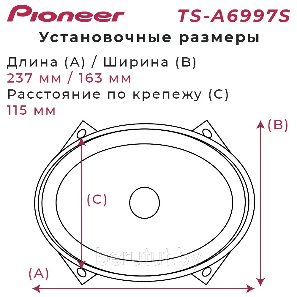 Автомобильные колонки динамики Pioneer TS-A6997S/Коаксиальная акустика 3-х полосная 6X9 дюйм/16x24см - фото 5 - id-p191977037