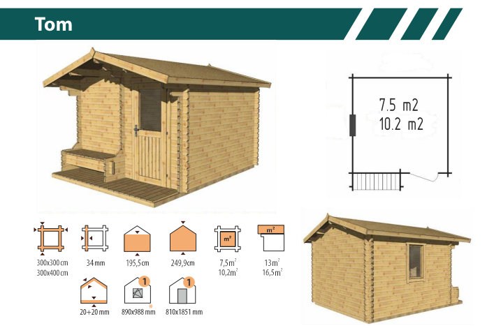 Садовый домик Tom 34 3x4 v.1