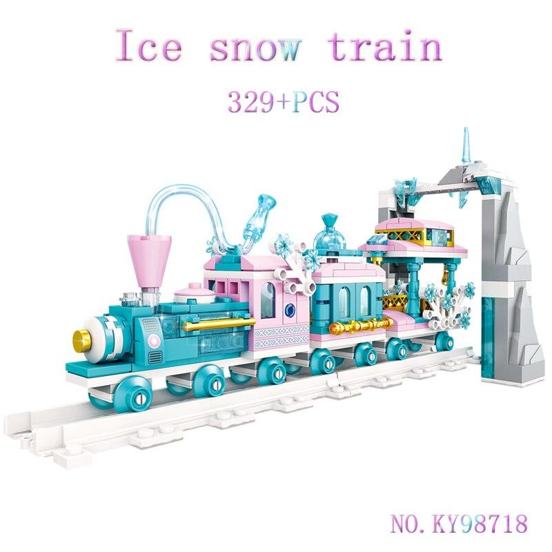Конструктор KAZI 98718 Ледяной снежный поезд, 329 деталей - фото 1 - id-p191977910