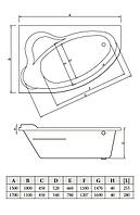 Ванна Bonito Home Rosa 150x100R (с ножками)