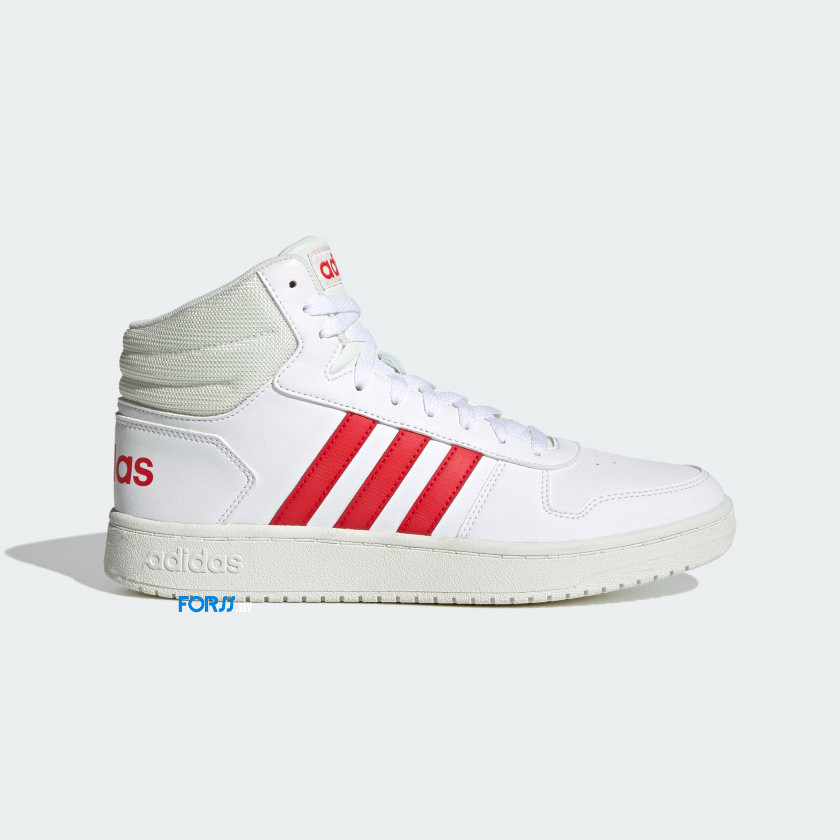 Кроссовки Adidas HOOPS 2.0 MID (Cloud White / Vivid Red)