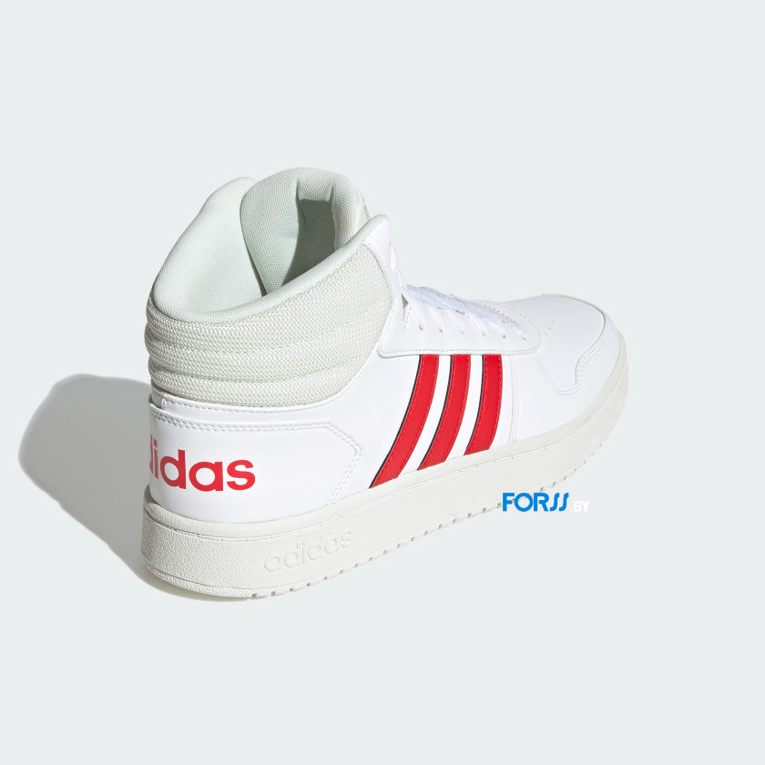 Кроссовки Adidas HOOPS 2.0 MID (Cloud White / Vivid Red) - фото 4 - id-p191980144