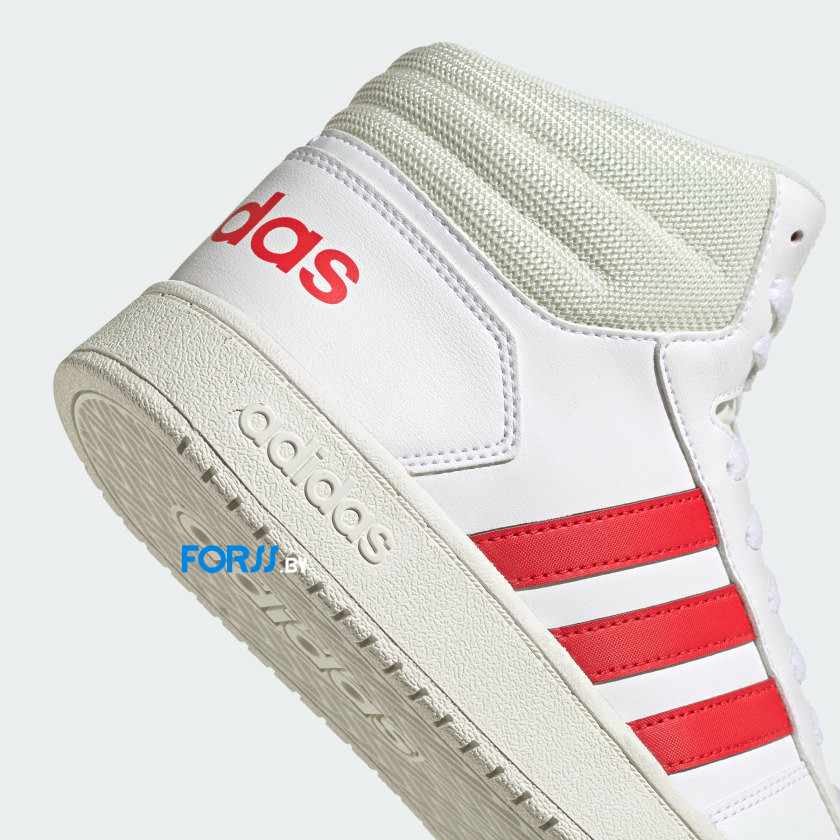 Кроссовки Adidas HOOPS 2.0 MID (Cloud White / Vivid Red) - фото 5 - id-p191980144