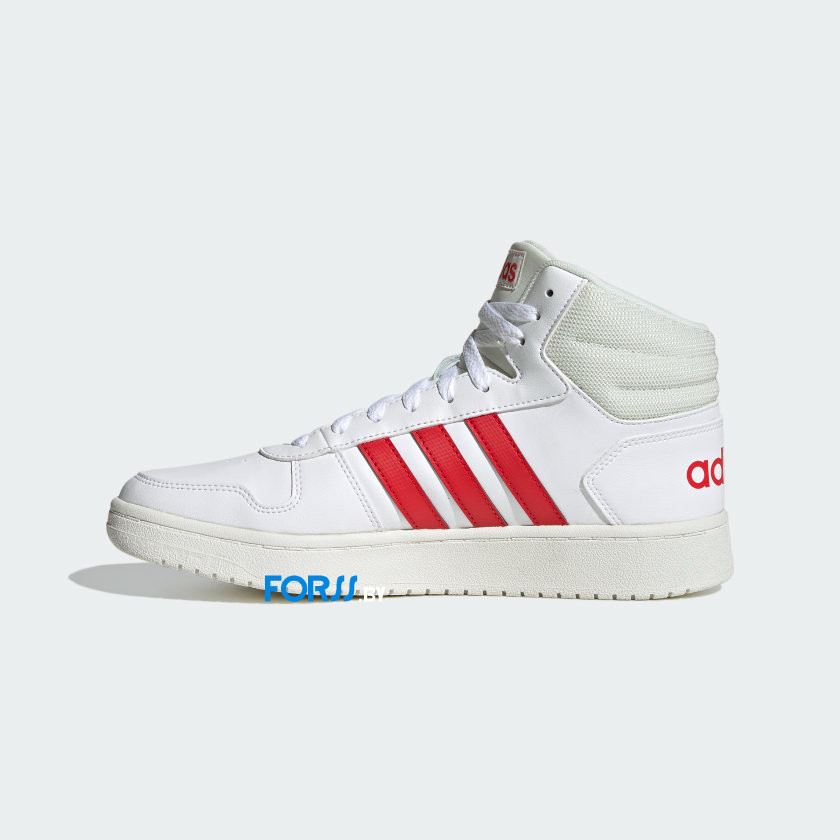 Кроссовки Adidas HOOPS 2.0 MID (Cloud White / Vivid Red) - фото 3 - id-p191980145