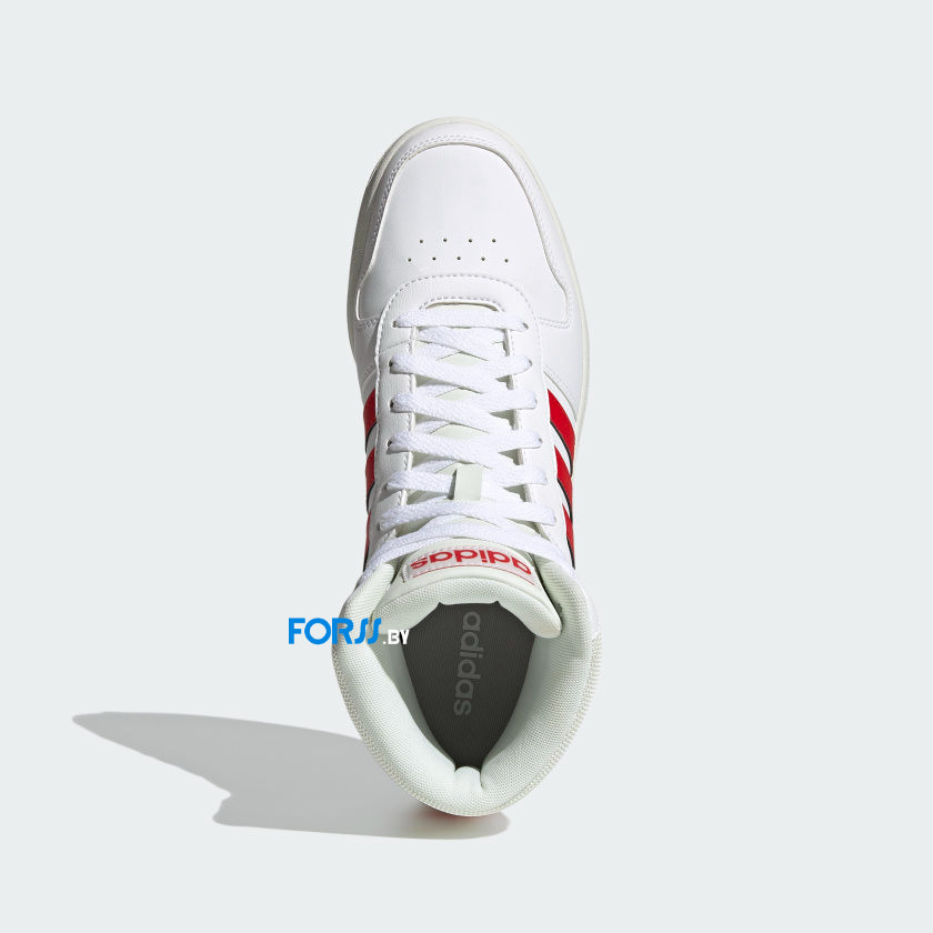Кроссовки Adidas HOOPS 2.0 MID (Cloud White / Vivid Red) - фото 7 - id-p191980145