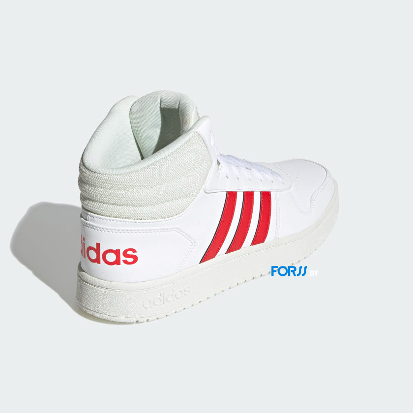 Кроссовки Adidas HOOPS 2.0 MID (Cloud White / Vivid Red) - фото 4 - id-p191980149