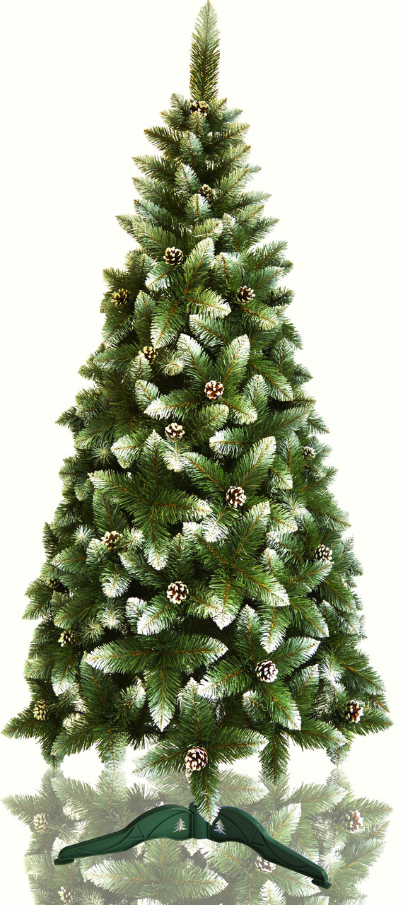 Ель Christmas Tree Таежная с белыми концами и с шишками 2.5 м (DTBS-25) - фото 1 - id-p191975909