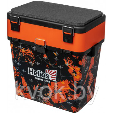 Ящик рыболовный для зимней рыбалки Helios SHARK 19л оранжевый