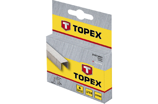 Скобы 12мм, тип J, набор 1000шт TOPEX 41E312