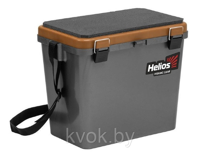 Ящик для зимней рыбалки односекционный Helios 19л серый/золото - фото 1 - id-p192014480