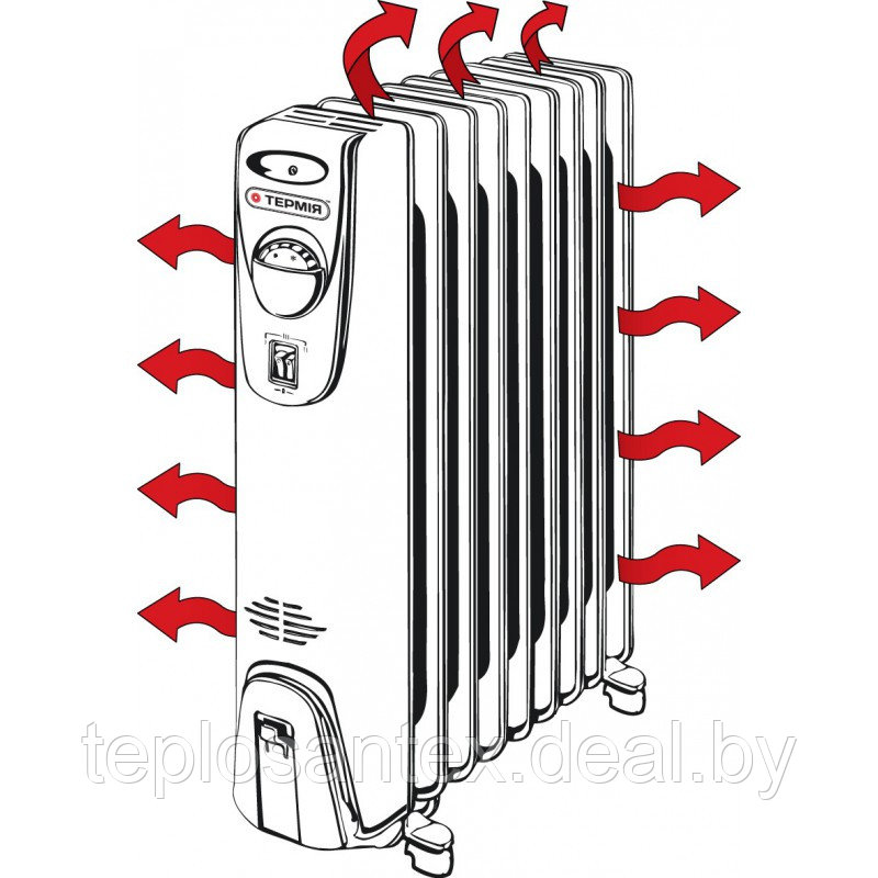 Масляный обогреватель TЕРМИЯ H0815 (1500 Вт, 8 секций) в Гомеле - фото 3 - id-p24864785