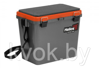 Ящик для зимней рыбалки односекционный Helios 19л серый/оранжевый - фото 2 - id-p192018207