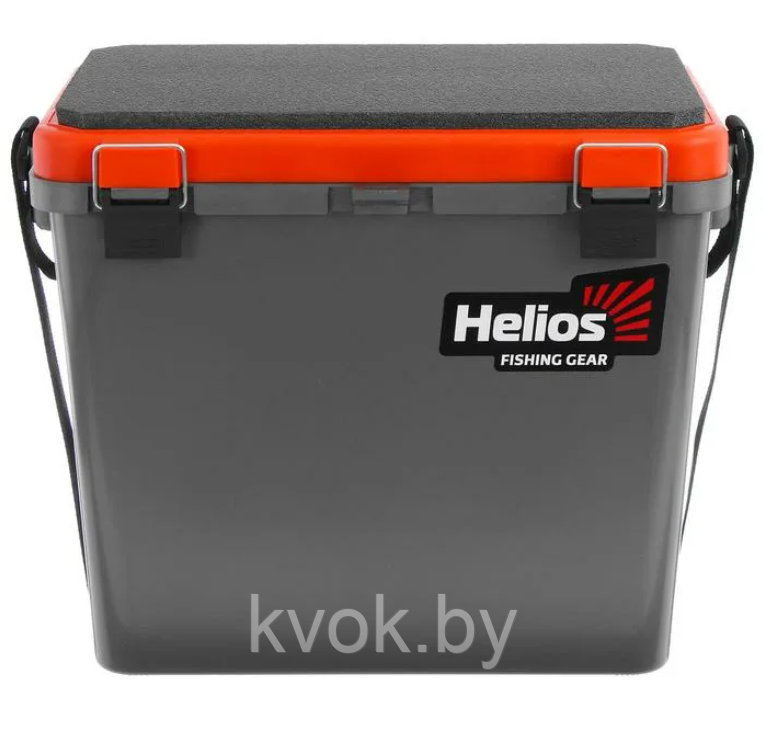 Ящик для зимней рыбалки односекционный Helios 19л серый/оранжевый - фото 8 - id-p192018207