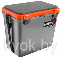 Ящик для зимней рыбалки односекционный Helios 19л серый/оранжевый