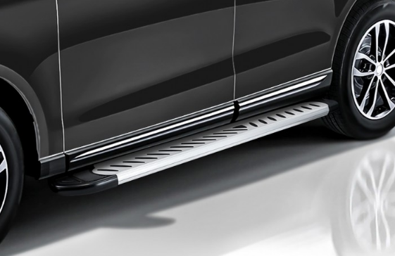 Пороги алюминиевые "Optima Black" на Hyundai ix-35 - фото 2 - id-p131425242