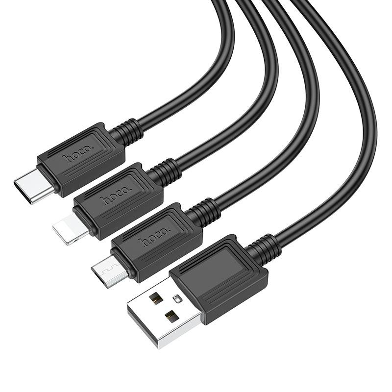 USB дата-кабель 3-in-1 Hoco X74 Lightning / Micro-Usb / Type-C - фото 3 - id-p192082706