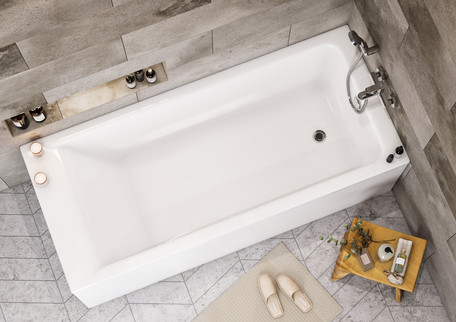 Акриловая ванна Roca Easy 170x70 прямоугольная белая - фото 4 - id-p192081803