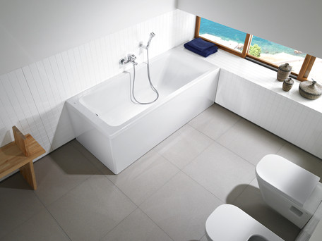 Акриловая ванна Roca Easy 170x70 прямоугольная белая - фото 10 - id-p192081803
