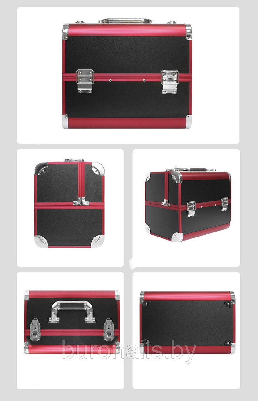 Бьюти-кейс «BuImer» кейс для мастеров , чёрный с красным. - фото 5 - id-p175713752