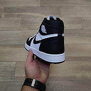 Кроссовки Air Jordan 1 High Black White с мехом, фото 4