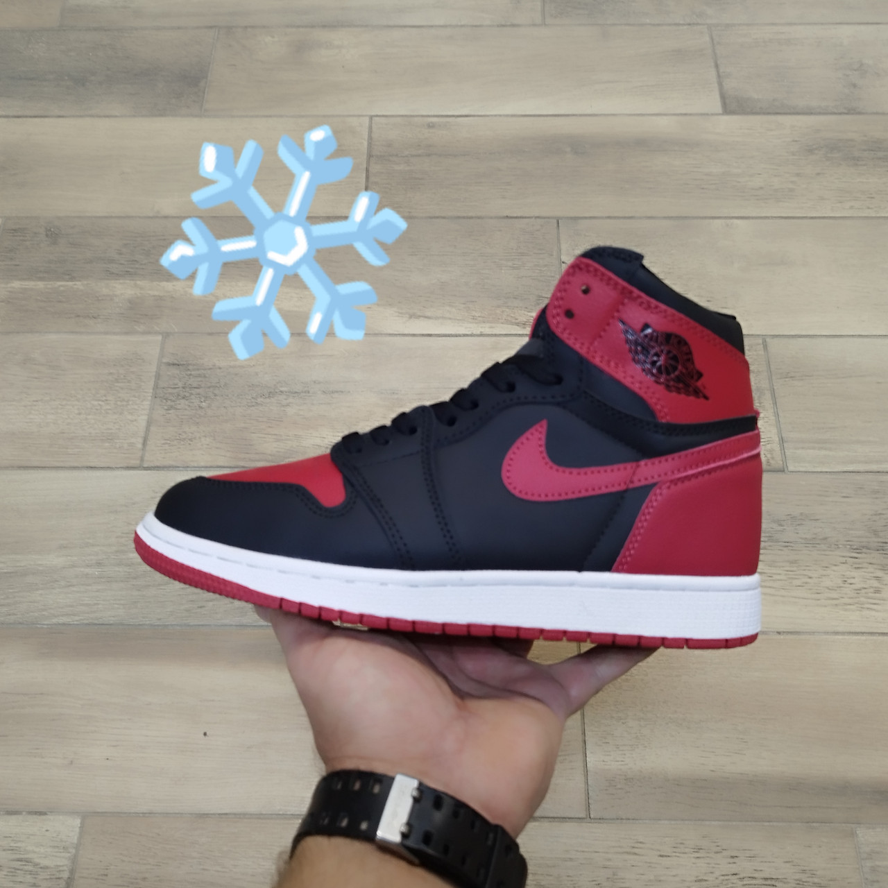 Кроссовки Air Jordan 1 Retro High OG “Bred” с мехом