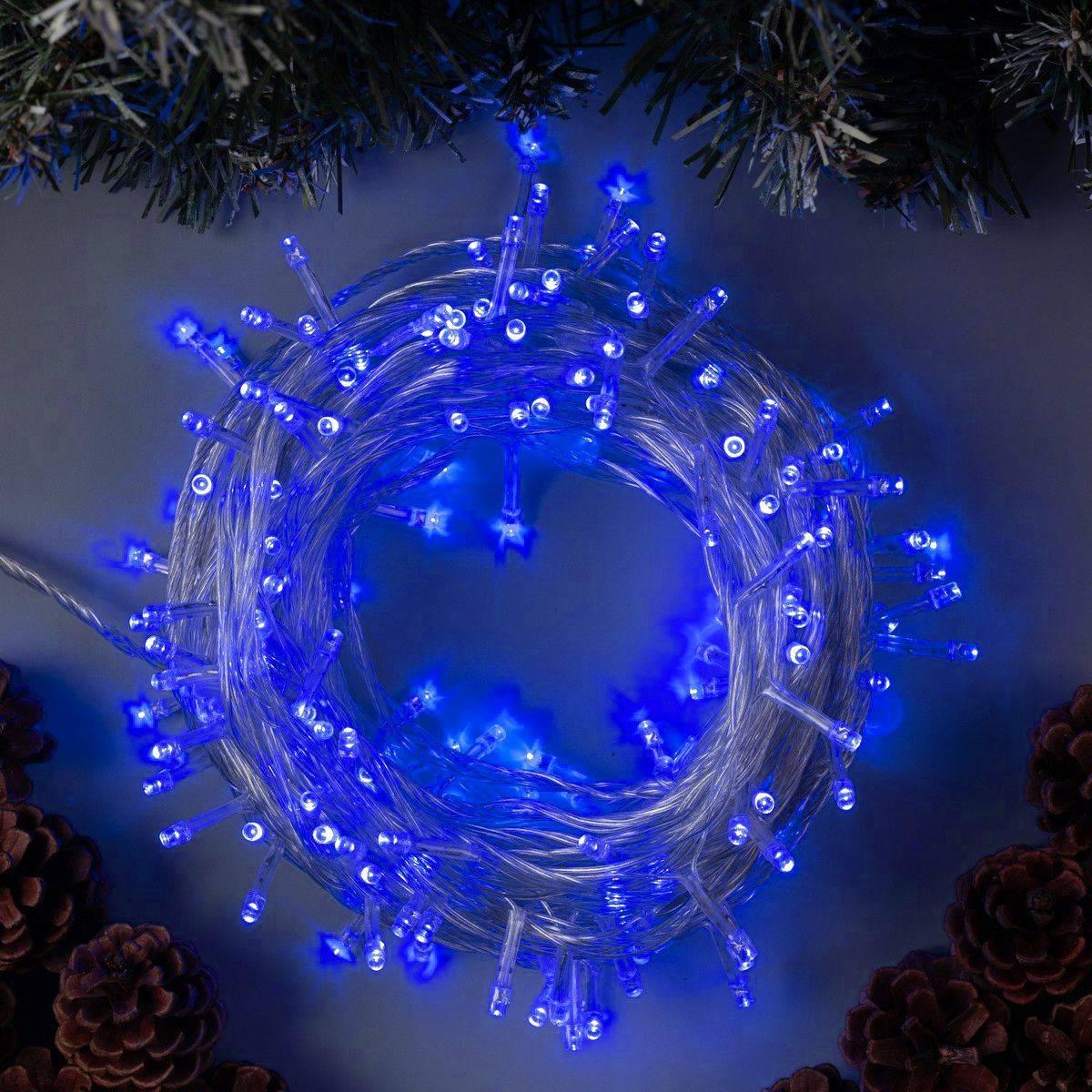 Новогодняя гирлянда на ёлку 12 м синяя - фото 4 - id-p192114968