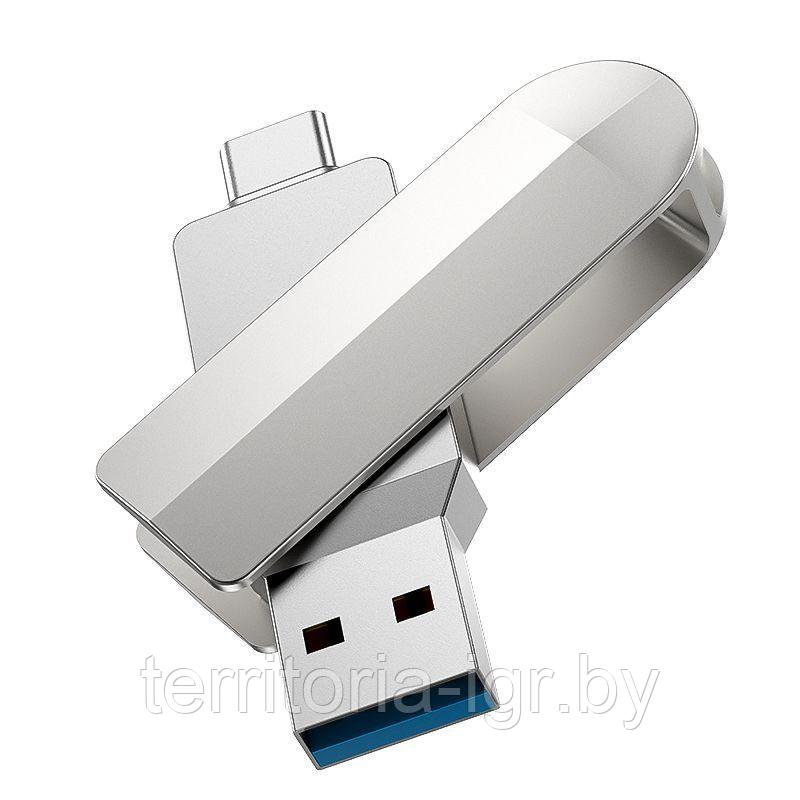 USB-накопитель USB 3.0 + Type-C 32GB UD10 серебристый Hoco - фото 4 - id-p192114986