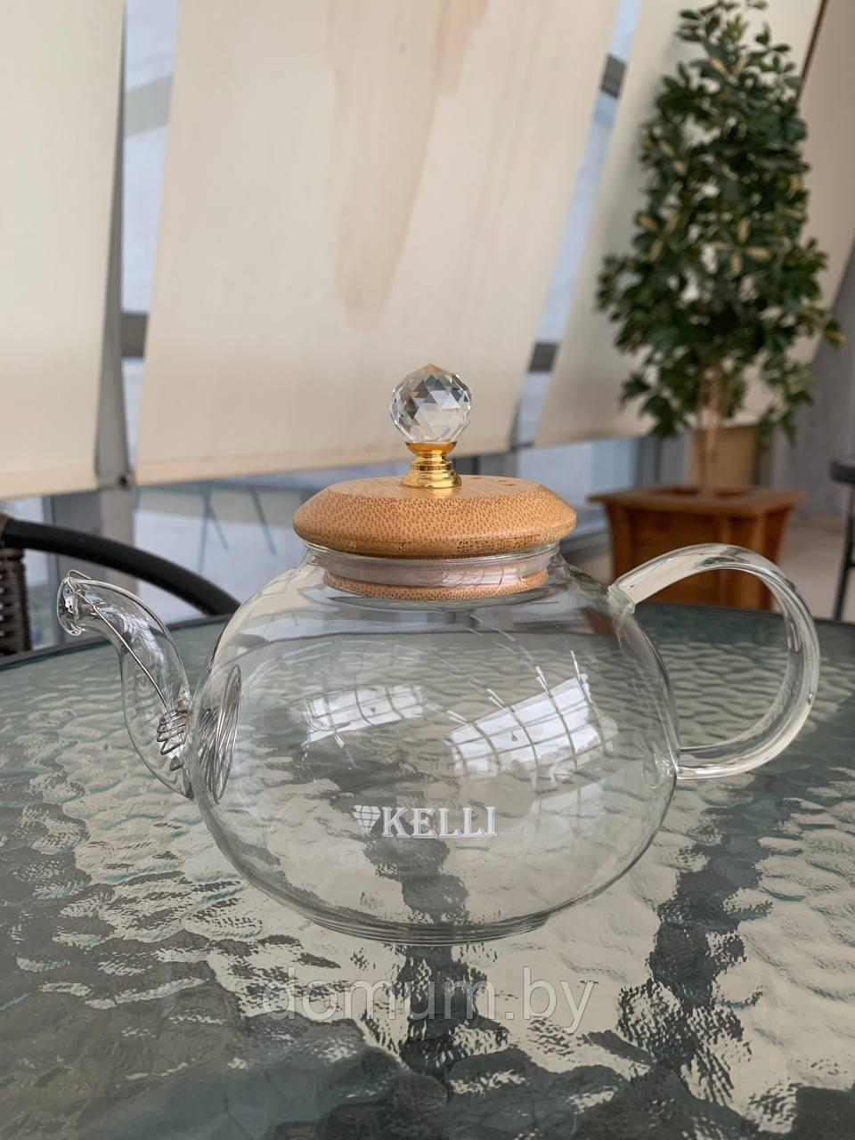 Жаропрочный стеклянный чайник 800мл Kelli KL-3223 - фото 1 - id-p192114985