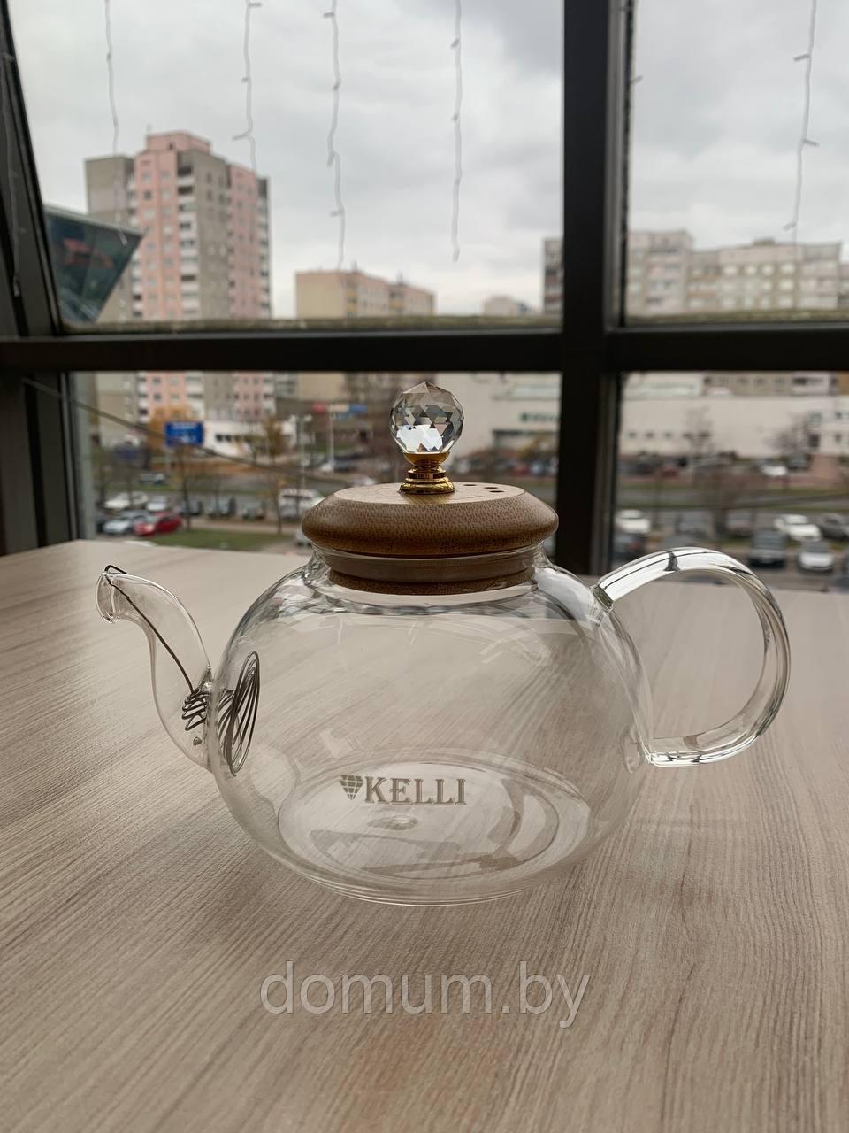 Жаропрочный стеклянный чайник 800мл Kelli KL-3223 - фото 3 - id-p192114985