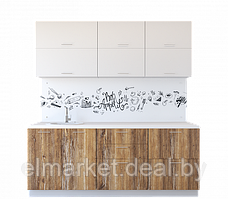 Готовая кухня Артём-Мебель Яна--Ш СН-114 без стекла (ДСП) 1,8м белый/дуб юккон